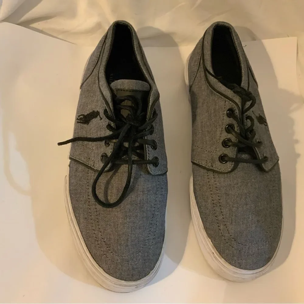 POLO RALPH LAUREN FAXON LOW Men size 8 D Light-Grey Nylon Casual Shoes